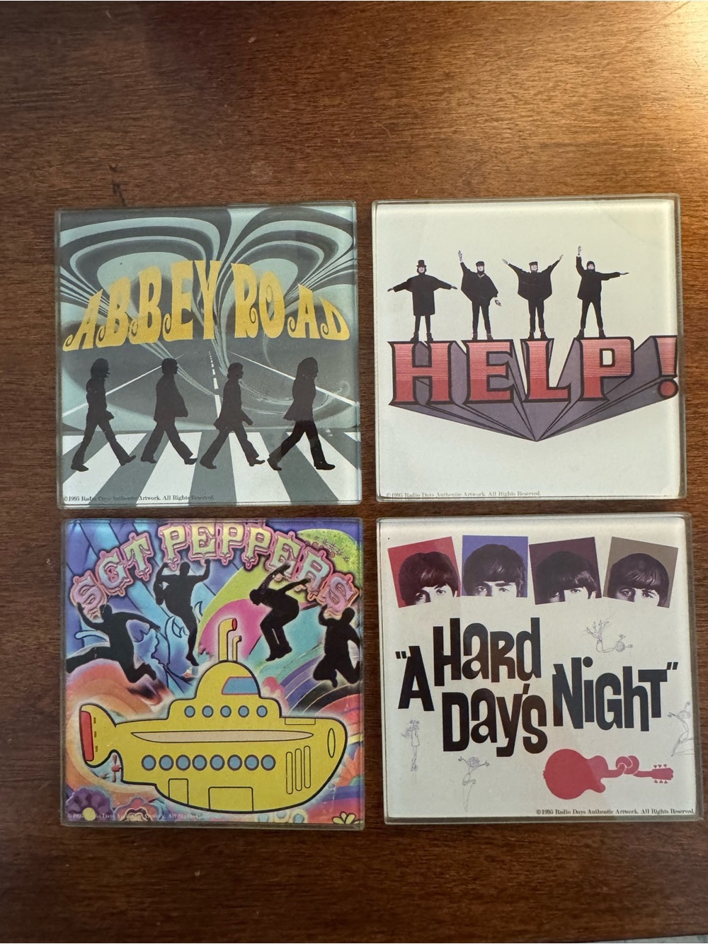 Vintage Beatles Album Art Coasters - Multicolor Set of 4